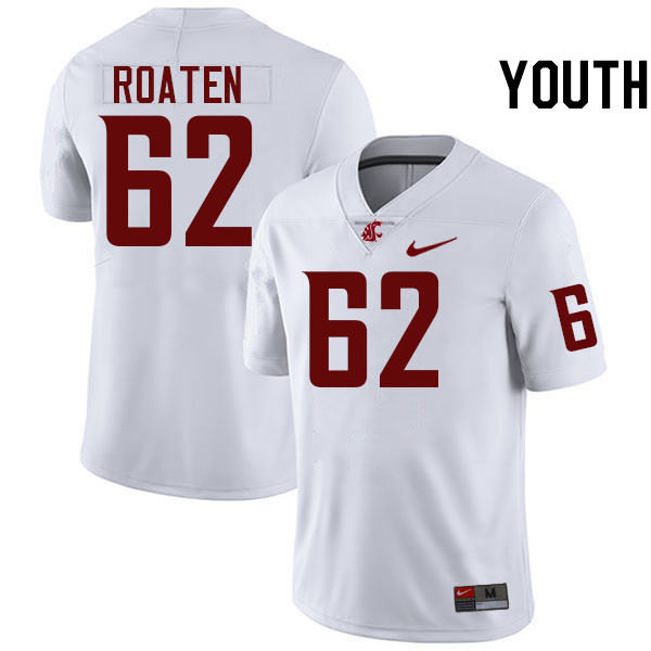 Youth #62 Luke Roaten Washington State Cougars College Football Jerseys Stitched-White